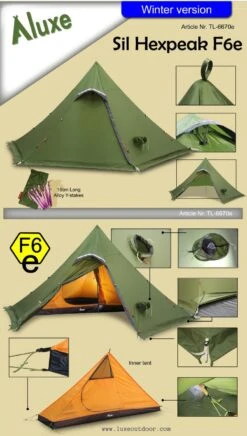 Luxe Outdoor Sil Hexpeak F6e -Aventure Tente sil hexpeak f6e luxe outdoor