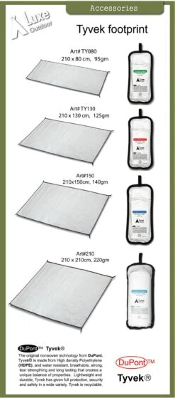 Devant -Aventure Tente tapis de sol footprint tyvek luxe outdoor 1